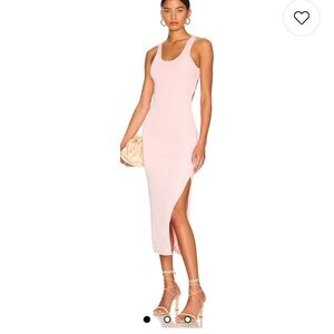 Revolve Superdown Marissa Baby Pink Midi Dress